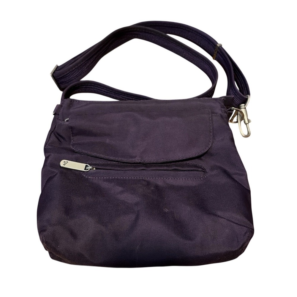 Travelon Crossbody Bag Travel Purse Purple Multi-Pocket Adjustable Strap OS